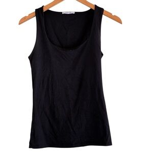 Zara | Black scoop neck fitted basic sleeveless tank top